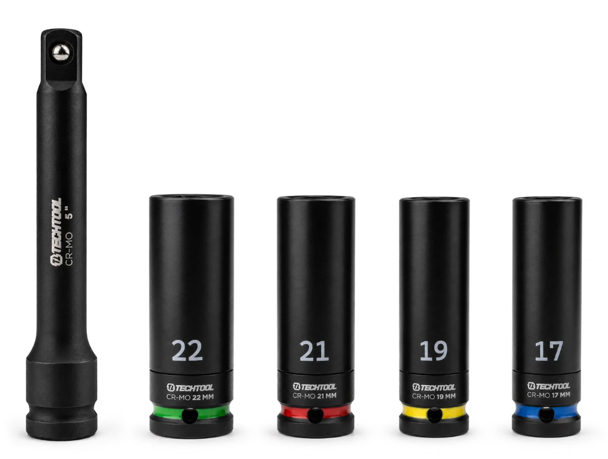 Klucz dynamometryczny TECHTOOL TTTW01 z nasadkami 17 19 21 i 22 mm