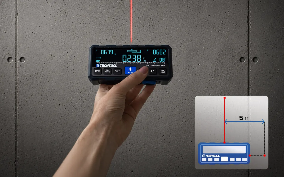 Dalmierz laserowy TECHTOOL TTDM01 do prac budowlanych i wykończeniowych