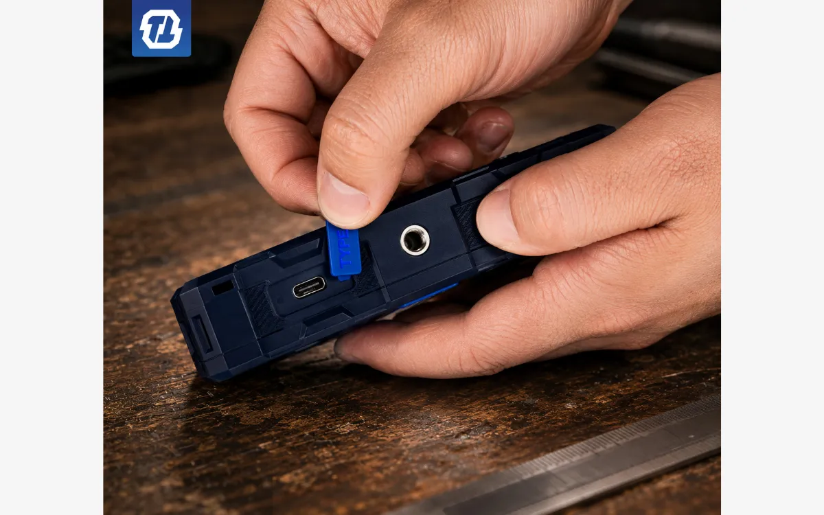 Ładowanie USB-C w akumulatorowym dalmierzu laserowym TECHTOOL TTDM01